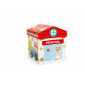 Play Box Hospital 2-in-1 – Houten Ziekenhuis Speelset met Ambulance en Kattenfiguren – Voor Kinderen vanaf 3 Jaar